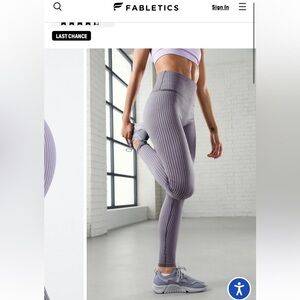 Fabletics Gray Ribbed Leggings